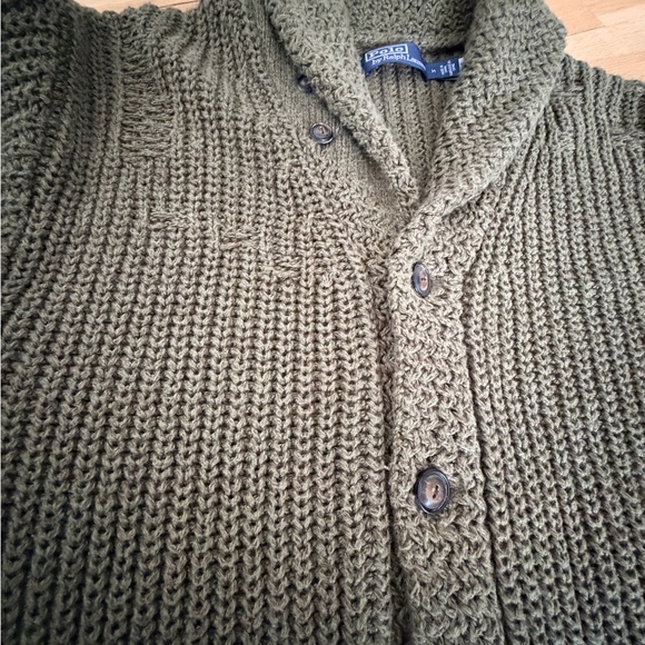 Distressed Linen-Cotton Shawl Cardigan
Polo Ralph Lauren Men’s M VGC Olive Gr - Picture 4 of 13
